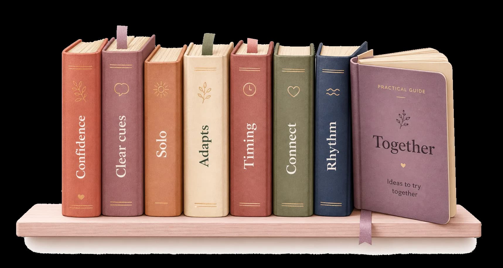 A warm shelf of saved intimacy idea guides
